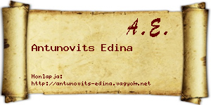 Antunovits Edina névjegykártya
