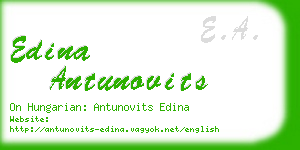 edina antunovits business card
